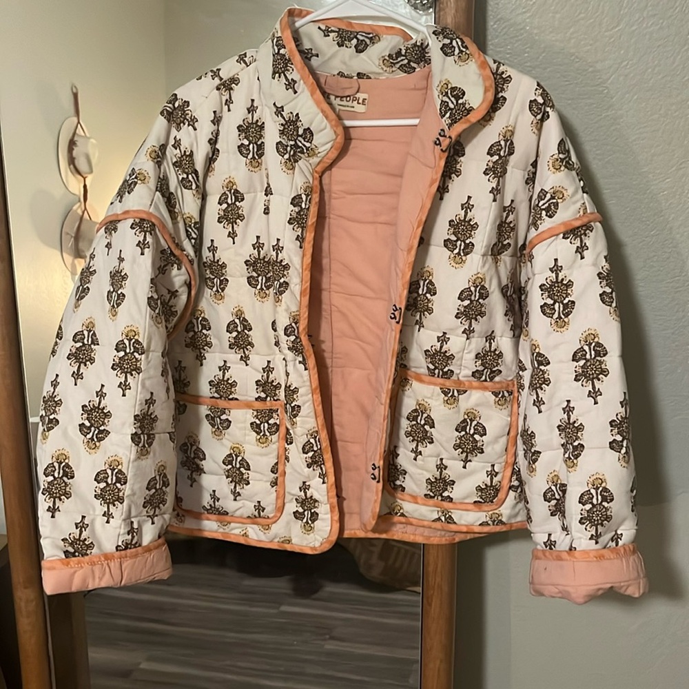 Free people quilted flower jacket